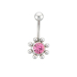 Preview: bauchnabelpiercing aus edelstehl mit kleinen kugeln strass pink Preview: bauchnabelpiercing aus edelstehl mit kleinen kugeln strass pink