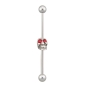 Preview: industrial barbell totenkopf rote augen Preview: industrial barbell totenkopf rote augen