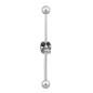 Preview: industrial barbell totenkopf schwarze augen Preview: industrial barbell totenkopf schwarze augen