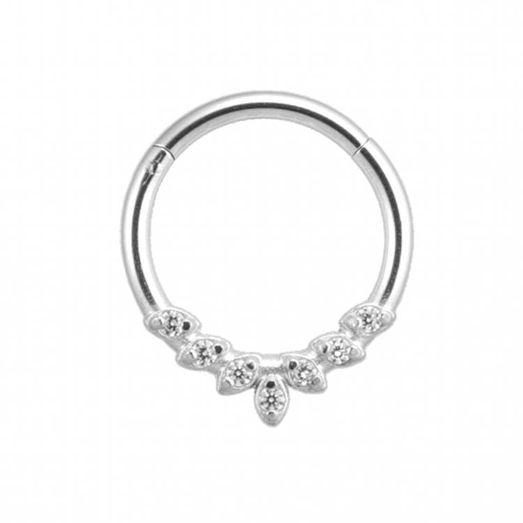 clicker piercing edelstahl mit strasssteinen