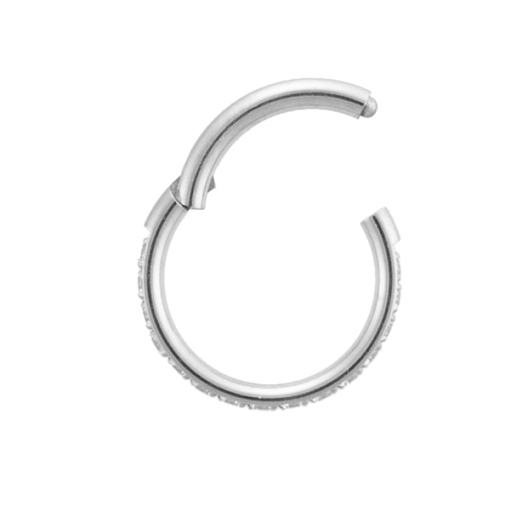 scharnierring cklicker piercing edelstahl strass