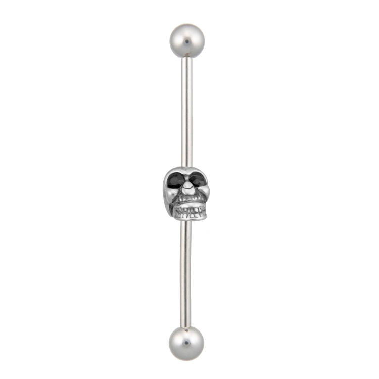 industrial barbell totenkopf schwarze augen