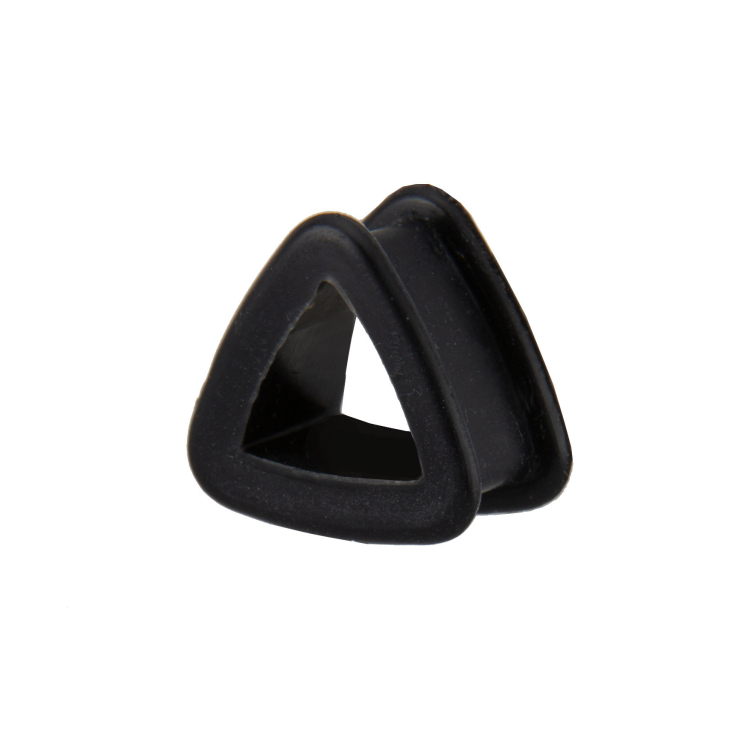 flesh tunnel aus silikon in triangle form schwarz
