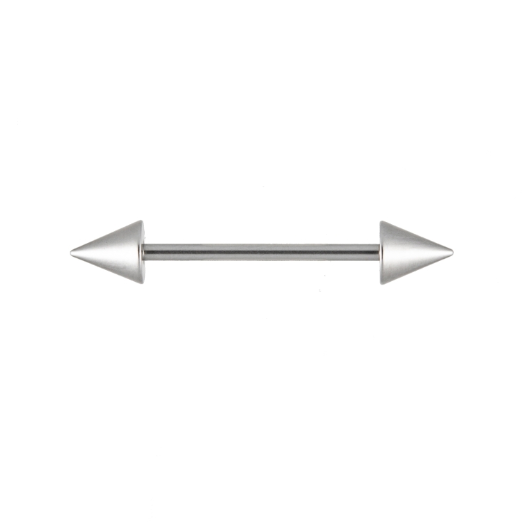 piercing barbell mit zwei spiten, material titan