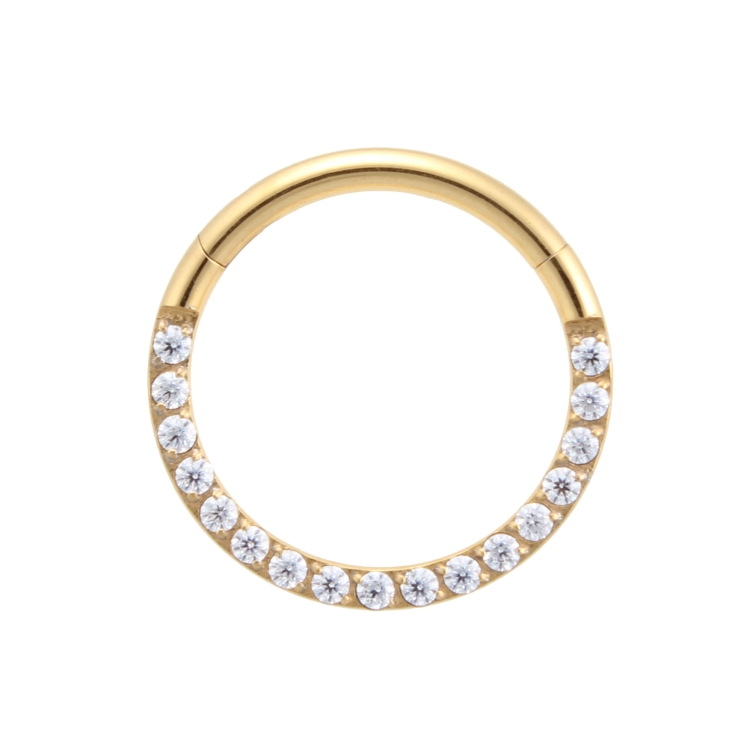 clicker piercing edelstahl goldfarbig anodisiert mit strass