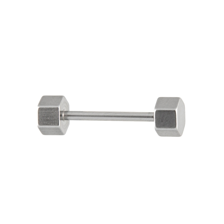 piercing barbell mit sechseck verschluss