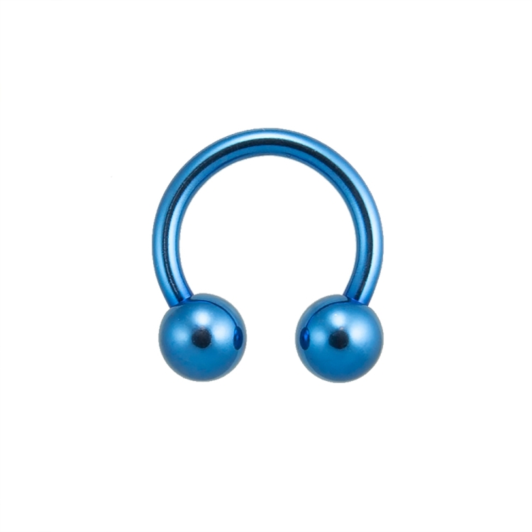 piercing hufeisenring edelstahl blau