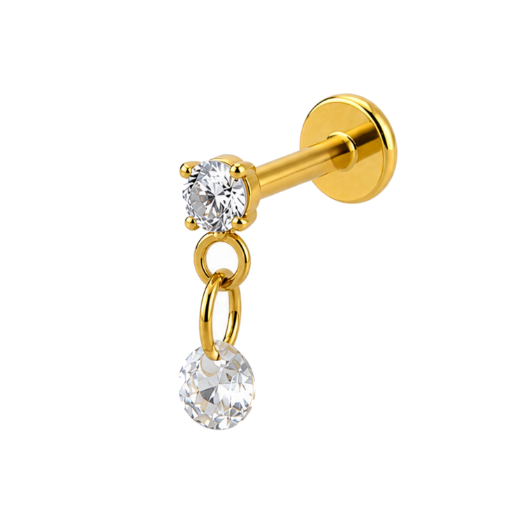 titan labret goldfabig mit kleiner kette