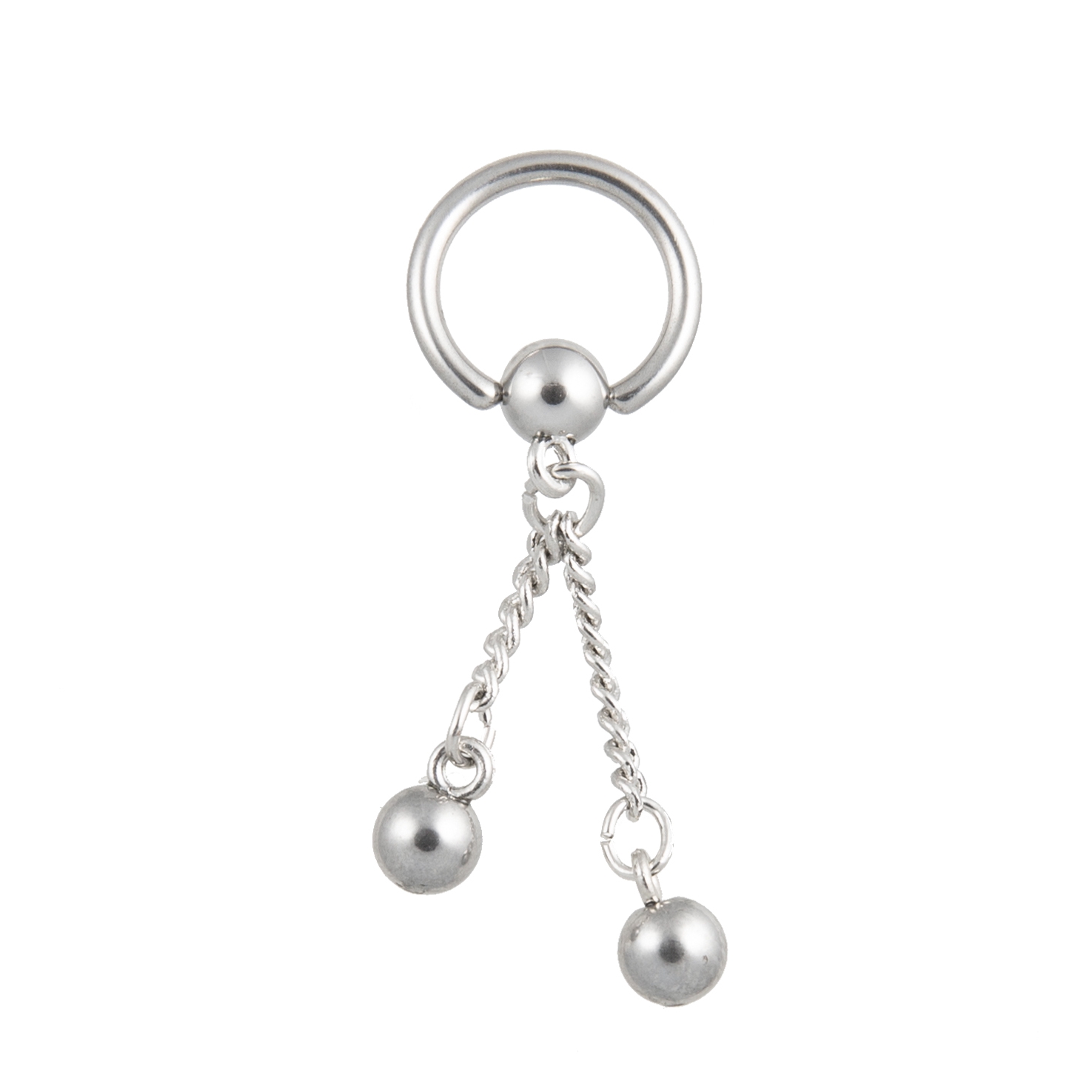 piercing ring edelstahl | mit 2 Ketten