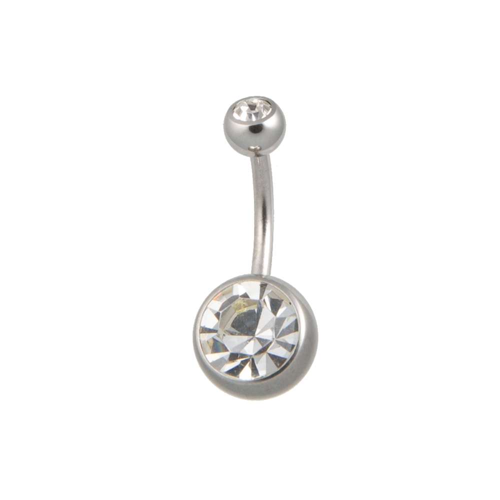 bauchnabelpiercing strass crystal mit 10 mm und 5 mm Kugel bauchnabelpiercing strass crystal mit 10 mm und 5 mm Kugel