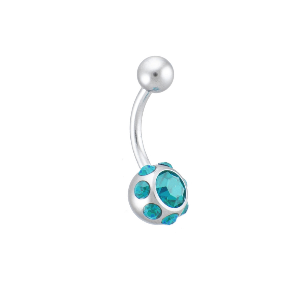 bauchnabelpiercing mit acht strass tuerkis bauchnabelpiercing mit acht strass tuerkis