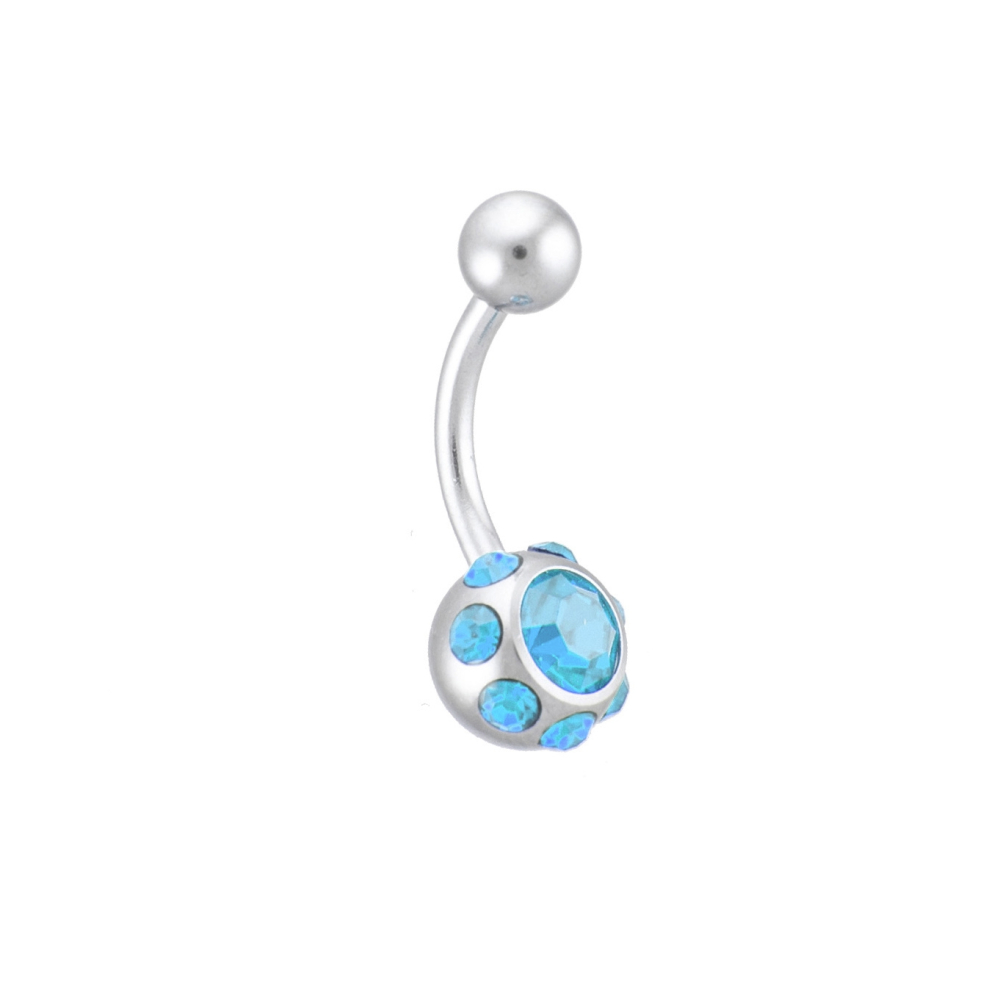 bauchnabelpiercing mit acht strass hellblau bauchnabelpiercing mit acht strass hellblau