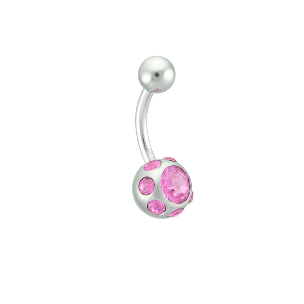 bauchnabelpiercing mit acht strass pink bauchnabelpiercing mit acht strass pink