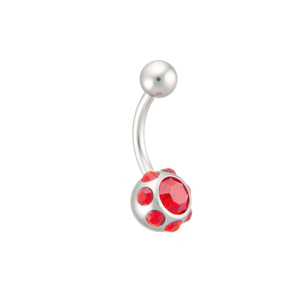 bauchnabelpiercing mit acht strass rot bauchnabelpiercing mit acht strass rot