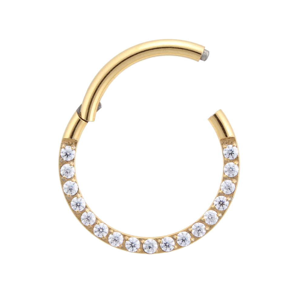 piercing clicker goldfarbig anodisiert mit strass piercing clicker goldfarbig anodisiert mit strass