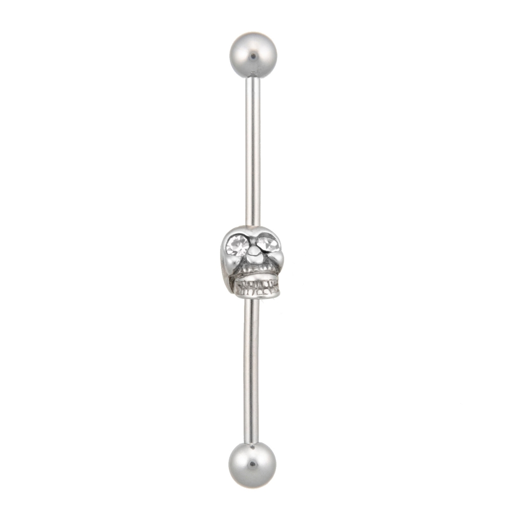 industrial barbell totenkopf augen crystal industrial barbell totenkopf augen crystal