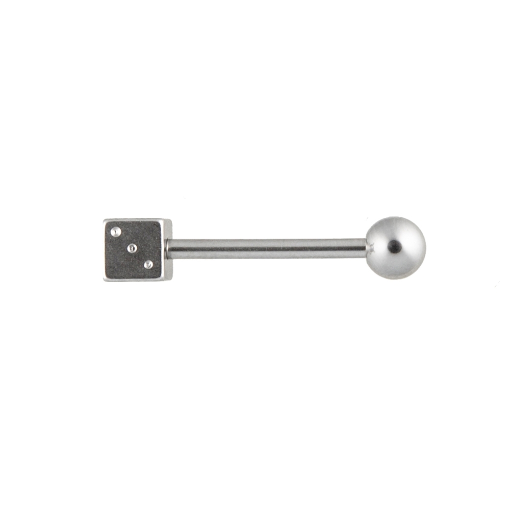 piercing barbell mit einem würfel piercing barbell mit einem würfel