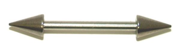 piercing barbell mit zwei spiten, material titan