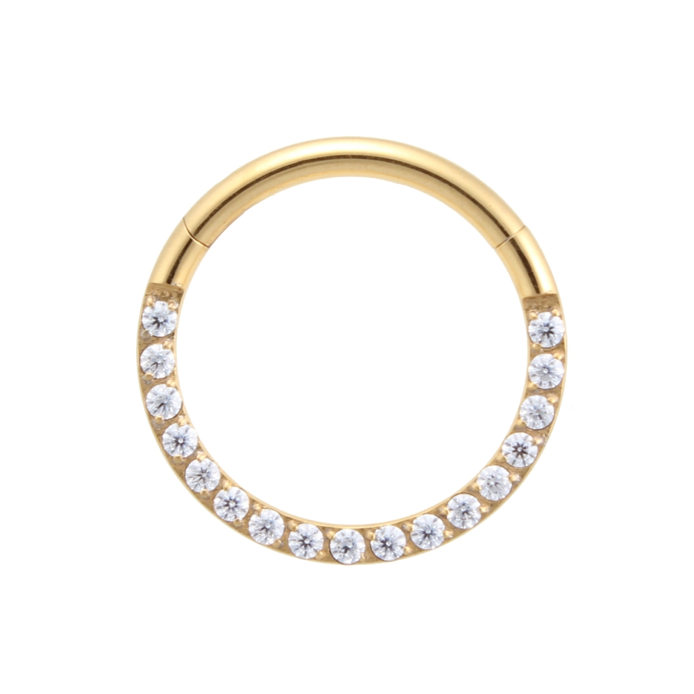 clicker piercing edelstahl goldfarbig anodisiert mit strass clicker piercing edelstahl goldfarbig anodisiert mit strass