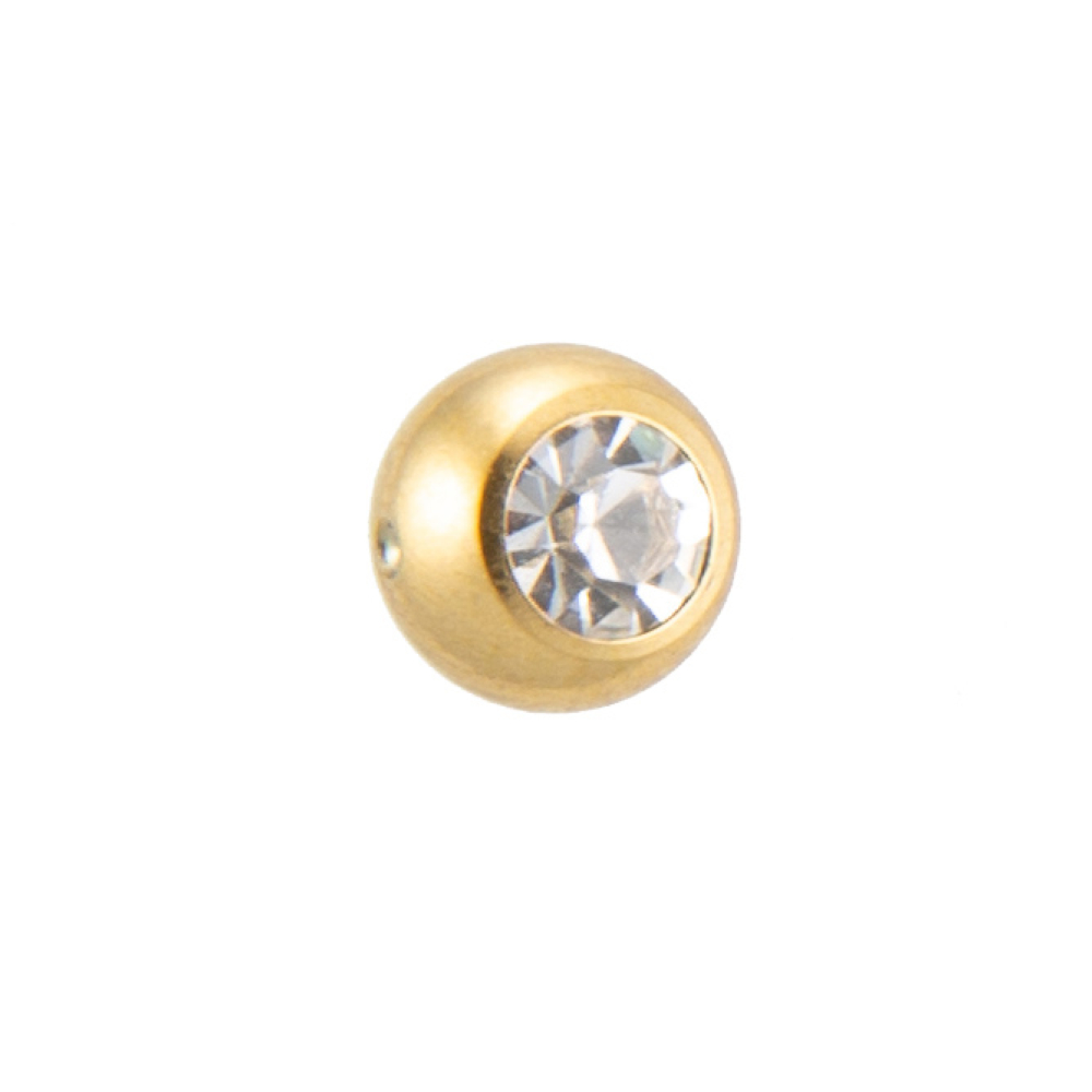 klemmkugel für piercing goldfarbig mit strass klemmkugel für piercing goldfarbig mit strass