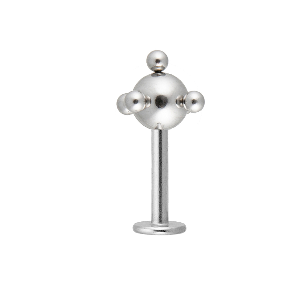 piercing labret mit multiballkugel piercing labret mit multiballkugel