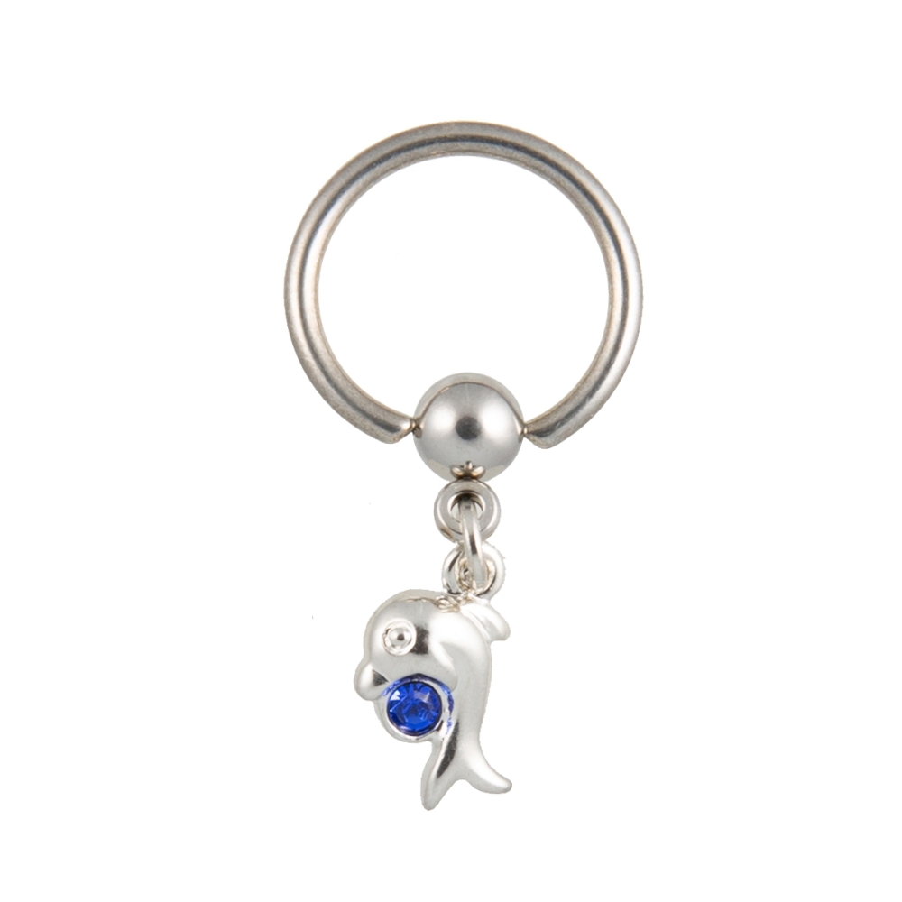 piercingring mit delphin