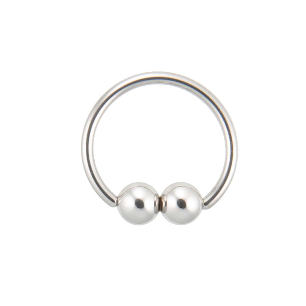 piercingring mit doppelkugelverschluss