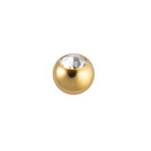 schraubkugel für piercing goldfarbig mit strass