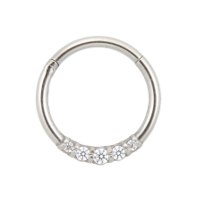 clicker piercing edelstahl mit 5 strasssteinen