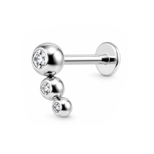 labret mit drei strass