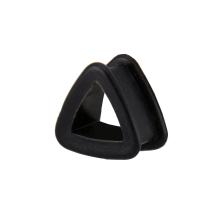 flesh tunnel aus silikon in triangle form schwarz