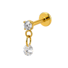 titan labret goldfabig mit kleiner kette